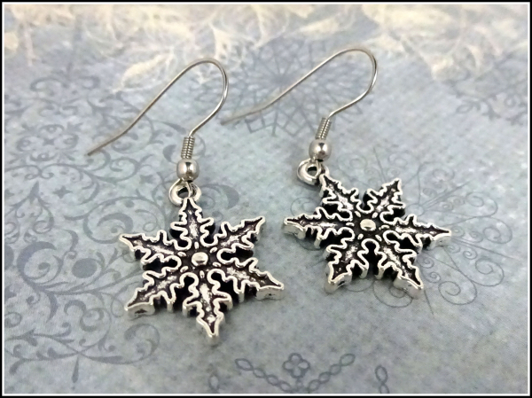 "Victorian Snowflake" - Schneeflocken-Ohrhänger