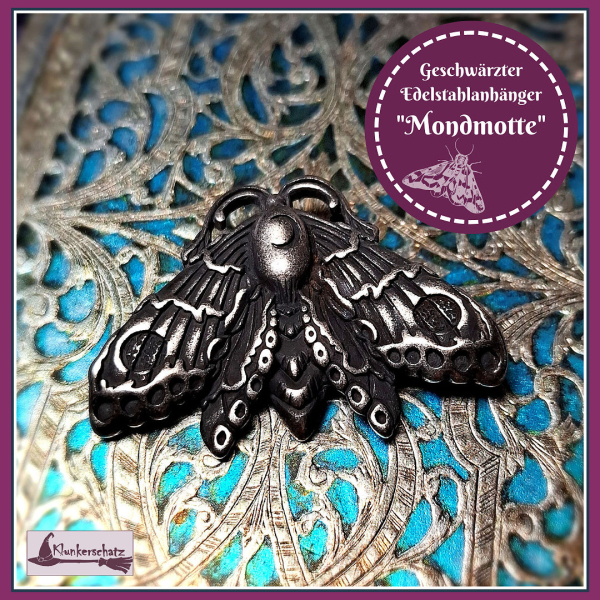 Kettenanhänger "Mondmotte" aus Edelstahl