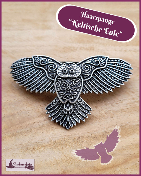 Haarspange "Keltische Eule"