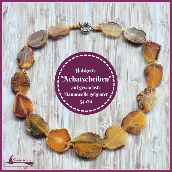 Kette "Achatscheiben" - ein Unikat