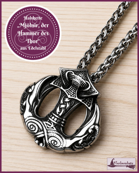 Halskette „Mjölnir, der Hammer des Thor“ aus Edelstahl