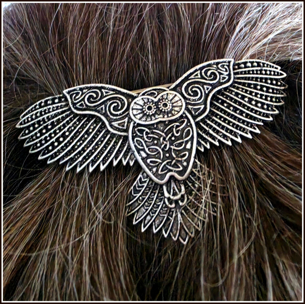 Haarspange "Keltische Eule"