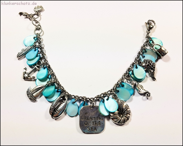 Kundenauftrag - Schmuckset - Dreaming of the sea - Bettelkette, Bettelarmband & Ohrschmuck