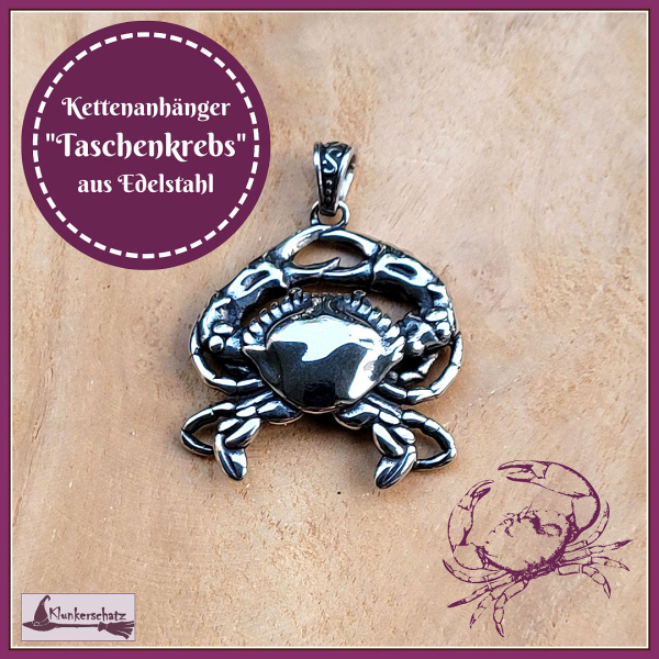 Kettenanhänger "Taschenkrebs" aus Edelstahl