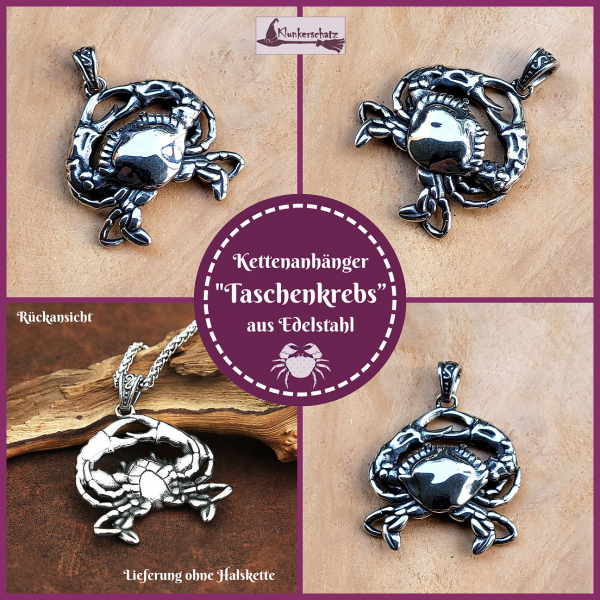 Kettenanhänger "Taschenkrebs" aus Edelstahl