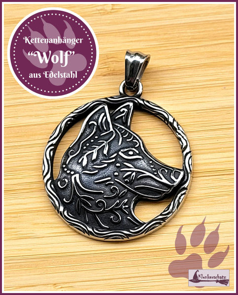 Kettenanhänger „Wolf“ aus Edelstahl