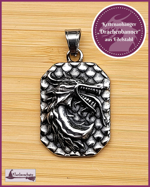 Kettenanhänger "Drachenbanner" aus Edelstahl
