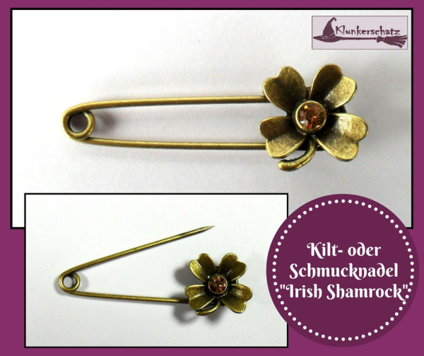 Kilt- oder Schmucknadel "Irish Shamrock"