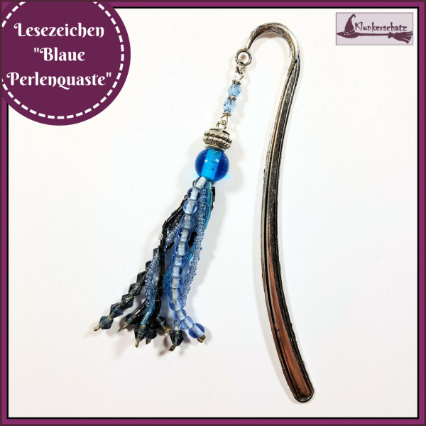 Lesezeichen "Blaue Perlenquaste"