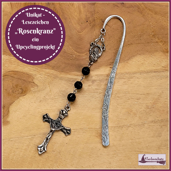Unikat-Lesezeichen „Rosenkranz“ – ein Upcycling-Projekt