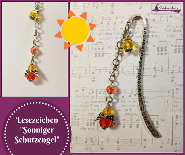 Lesezeichen "Sonniger Schutzengel" - Unikat
