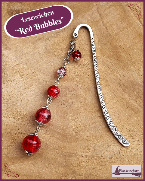 Lesezeichen "Red Bubbles" - ein Unikat