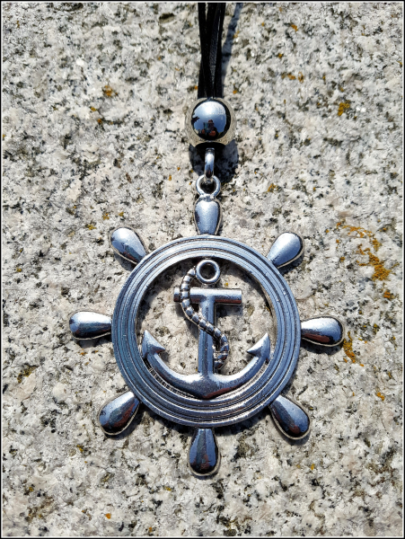 Halskette "Maritim" am Velourband - ca. 80 cm