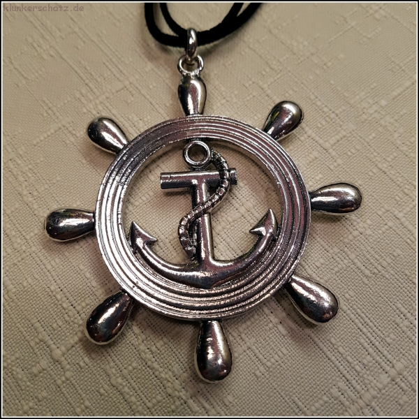 Halskette "Maritim" am Velourband - ca. 80 cm