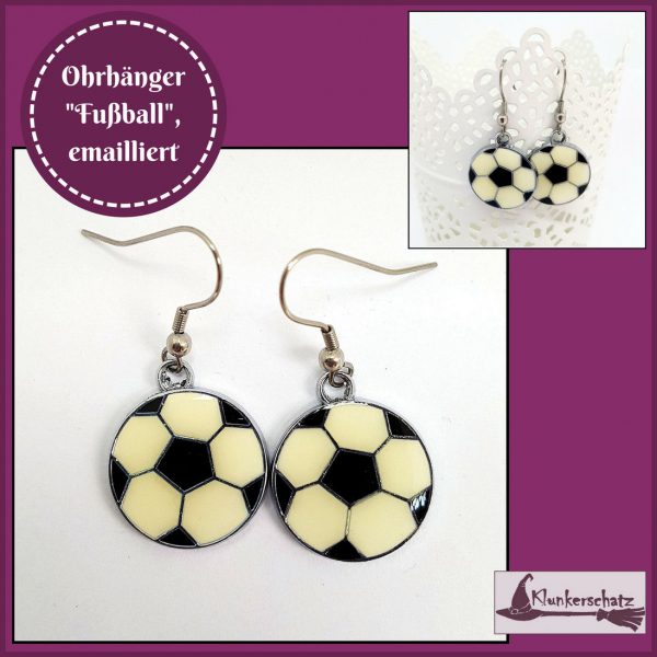 Ohrhänger "Fußball", emailliert