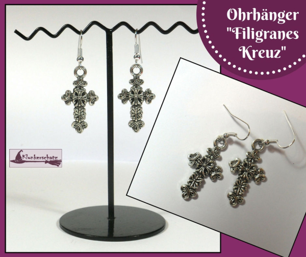 Ohrhänger "Filigranes Kreuz"