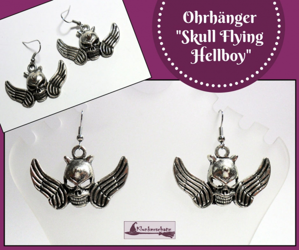 Ohrhänger "Skull Flying Hellboy"