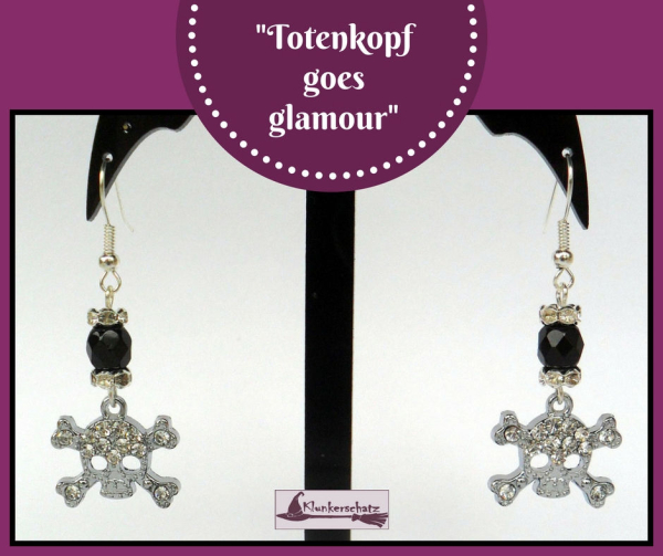 Ohrhänger "Totenkopf goes glamour"