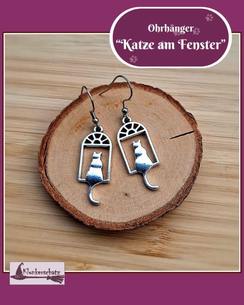 Ohrschmuck „Katze am Fenster“
