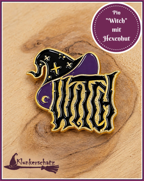 Pin "Witch" mit Hexenhut