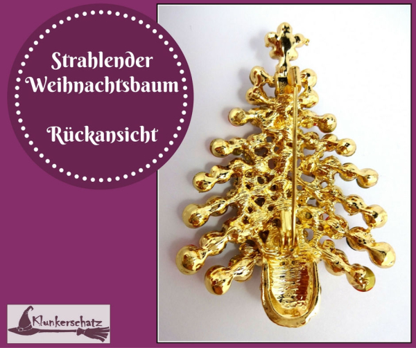 "Strahlender Weihnachtsbaum" - Brosche