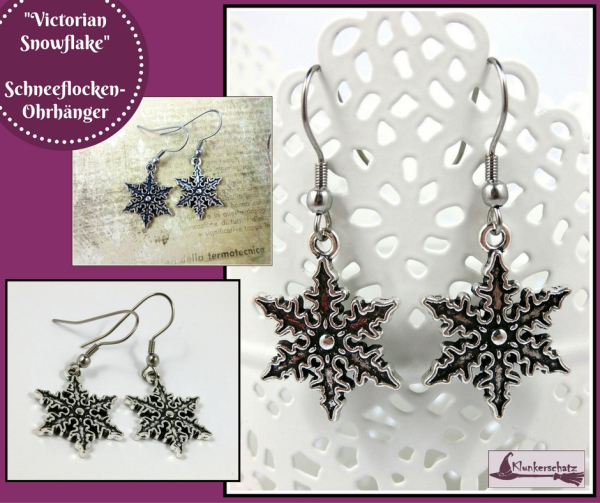 "Victorian Snowflake" - Schneeflocken-Ohrhänger