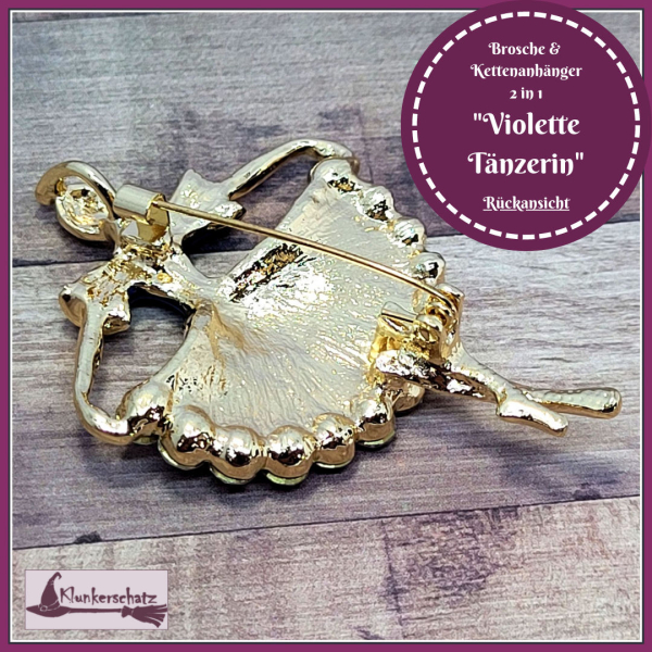 "Violette Tänzerin" - Brosche & Kettenanhänger - 2 in 1