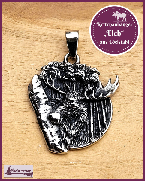 Kettenanhänger "Elch" aus Edelstahl