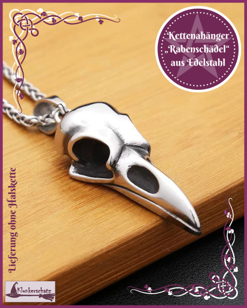 Kettenanhänger „Rabenschädel“ aus Edelstahl