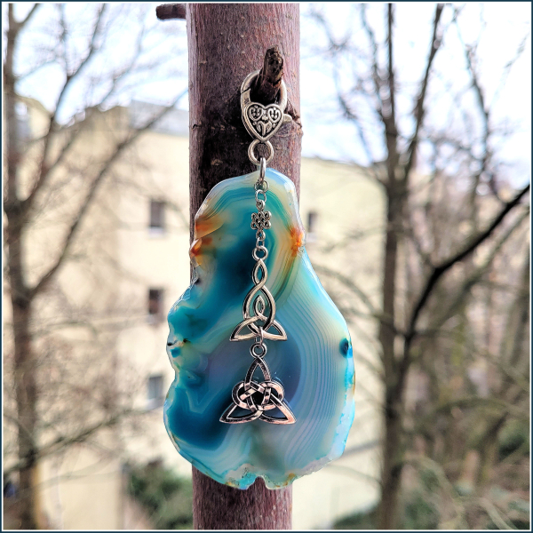 Charmanhänger / Schutzamulett "Celtic Blue" - Unikat