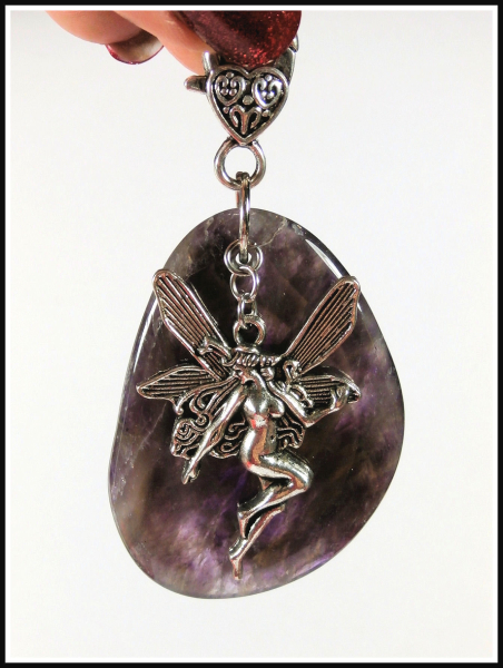 Charmanhänger / Schutzamulett "Amethyst & Elfe" - Unikat