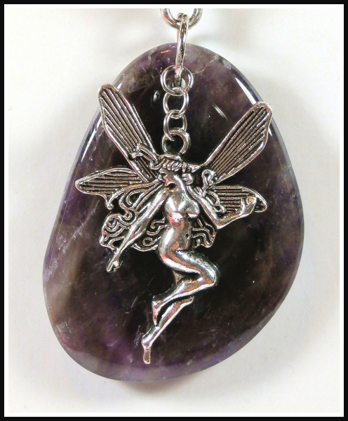 Charmanhänger / Schutzamulett "Amethyst & Elfe" - Unikat