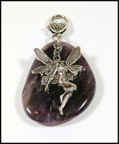 Charmanhänger / Schutzamulett "Amethyst & Elfe" - Unikat