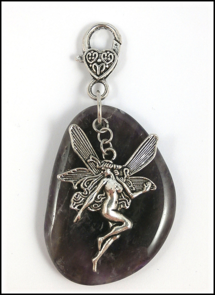 Charmanhänger / Schutzamulett "Amethyst & Elfe" - Unikat