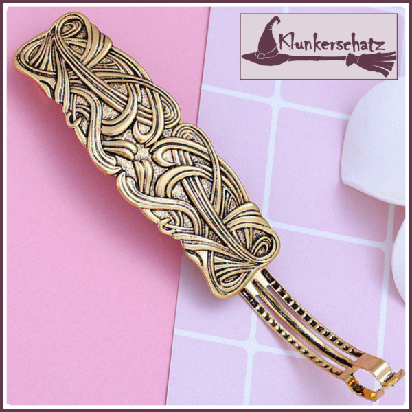 Haarspange "Keltisches Muster" in Antikgold