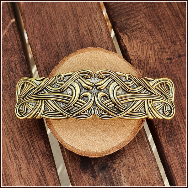 Haarspange "Keltisches Muster" in Antikgold