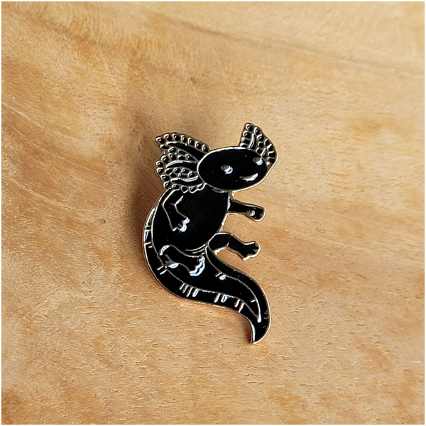 Pin "Schwarzes Axolotl"