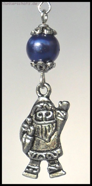 Ohrhänger "Weihnachtsmann mit blauer Weihnachtskugel"