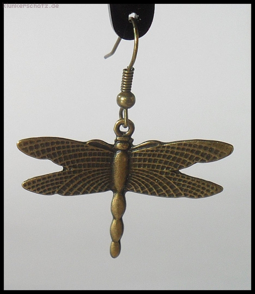 Ohrhänger "Libelle", bronzefarbener Vintage Style