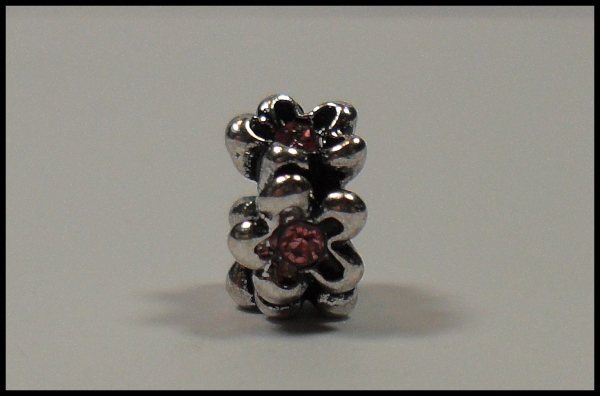 European Bead "Blüten - rosa Strass"