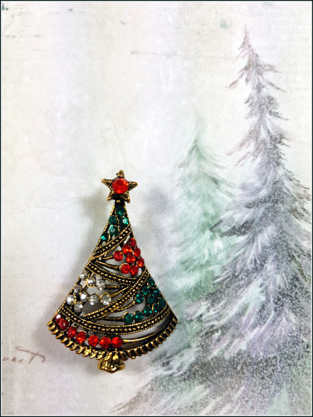 Brosche "Vintage Weihnachtsbaum"