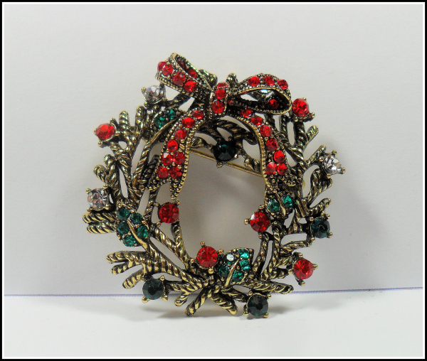 Brosche "Weihnachtskranz"