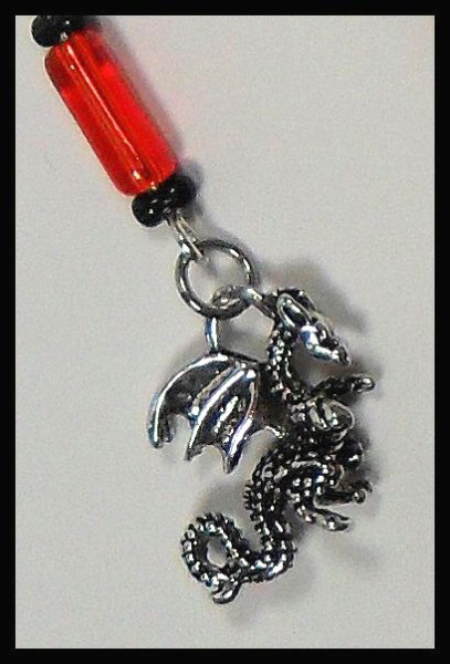 Lesezeichen "Drache rot-schwarz" I