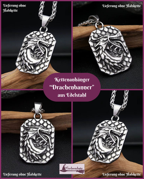Kettenanhänger "Drachenbanner" aus Edelstahl
