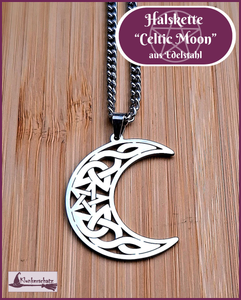 Halskette "Keltische Mondsichel" aus Edelstahl