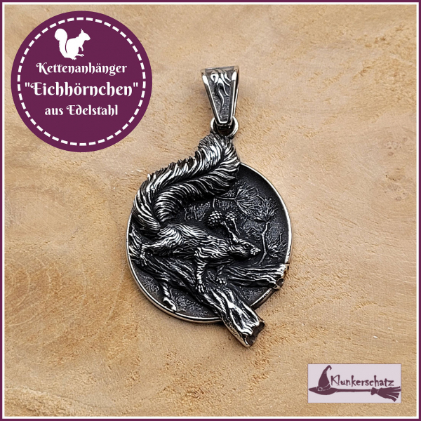 Kettenanhänger "Eichhörnchen" aus Edelstahl