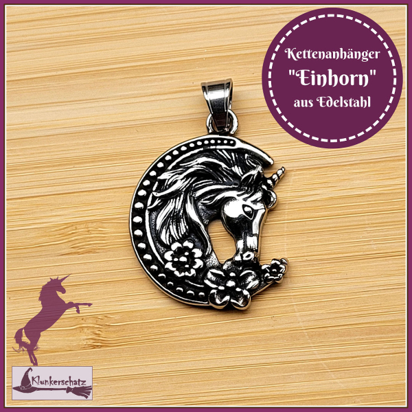 Kettenanhänger "Einhorn" aus Edelstahl