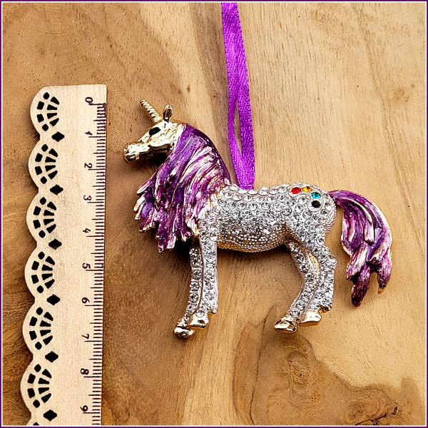 Geschenk-, Deko- oder Baumanhänger "Lila Einhorn"