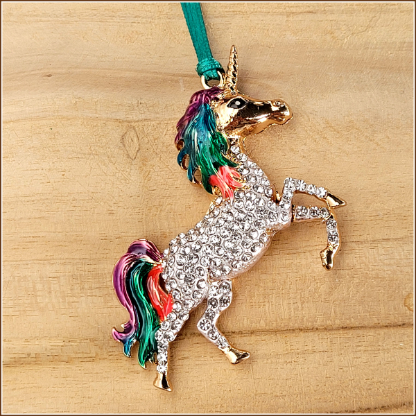 Geschenk-, Deko- oder Baumanhänger "Steigendes Einhorn" - Einzelstück
