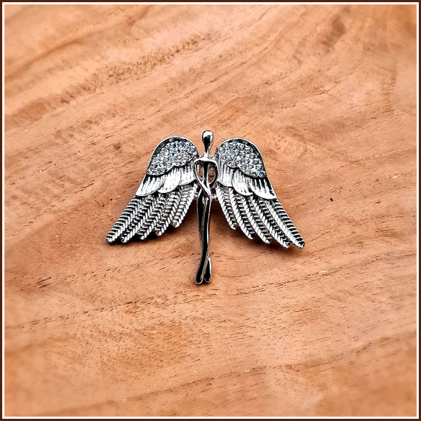 Brosche & Kettenanhänger „Schutzengel“ in Silber